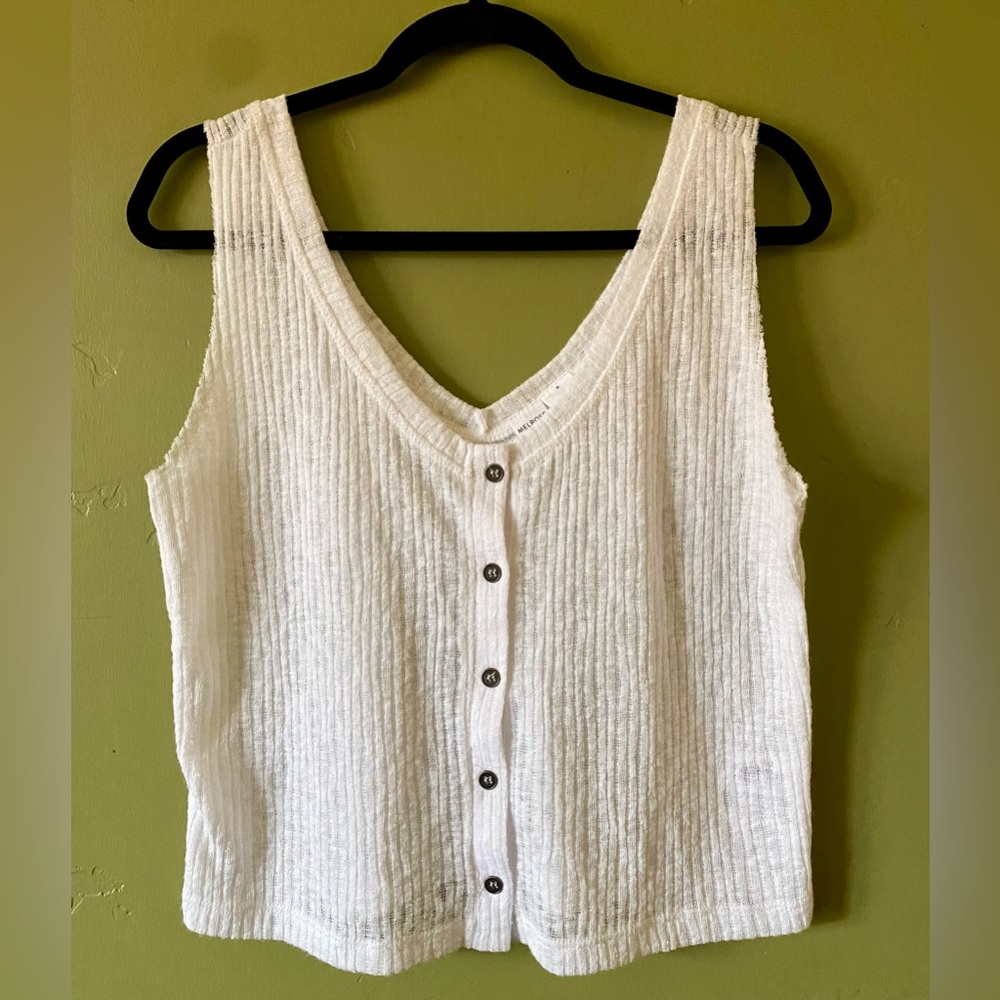 Melrose and Market Sleeveless Sheer Blouse